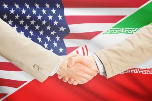 Businessmen shaking hands - United States and Iran